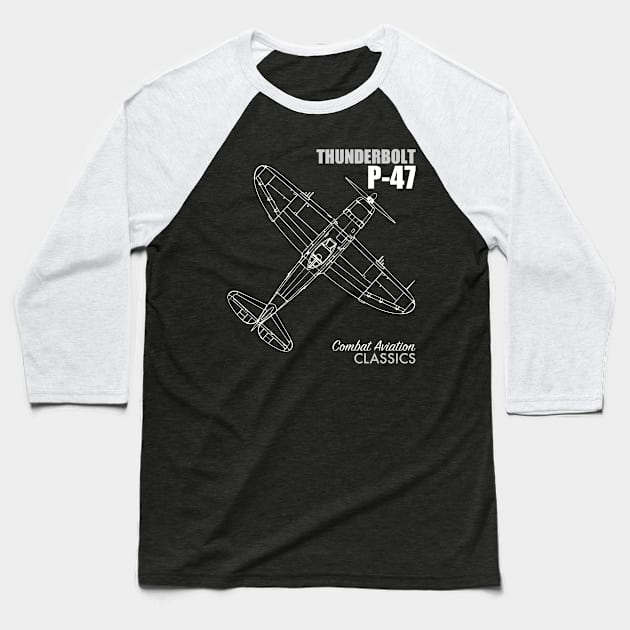 P-47 Thunderbolt Baseball T-Shirt by TCP